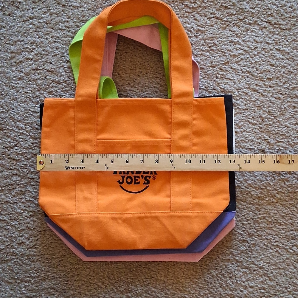 Trader Joe's Canvas Mini Tote Bag Bundle Of 3 - Picture 7 of 8